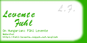 levente fuhl business card